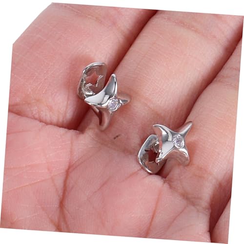 PartyKindom 2pcs Star Tooth Caps joyería dental plateada miniatura 4
