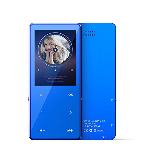 Portable MP3 Player 16GB with Bluetooth 4.2 FM Radio Pedometer, HiFi Lossless Music Player with Armband Aux Cable Earphone