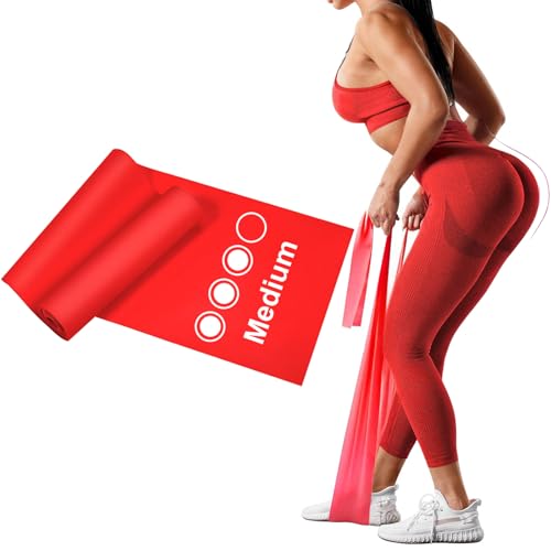 Haquno Elastici Fitness(1 Pezzi),1.8M Elastico Fitness di Resistenza,di Alta Qualità per Pilates,Yoga,Allenamento di Forza,Fisioterapia E Riabilitazione,Ideali per Uomini e Donne-Rosso…