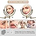 LEDOOLE Make up Mirror Wall Mounted Lighted 10X Magnifying Hard Wired, Double Sides 3 Color Lighting Touch Dimming, 360 Swivel Extended Arm Shaving Light up Mirror for Bathroom, Antique Brass