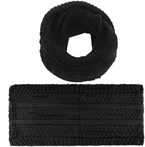 Yutdeng Hat Scarf Gloves Set for Women Ladies Girls Warm Knitted Pom Pom Beanie Cap Long Circle Scarf Touchscreen Gloves 3 in 1 Winter Set for Outdoor Sports Shopping