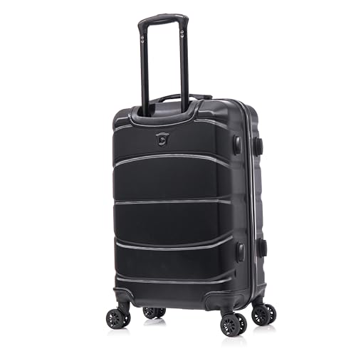 Image of DUKAP SENSE 24-Inch Medium Hardside Spinner Luggage Durable Zippered Black