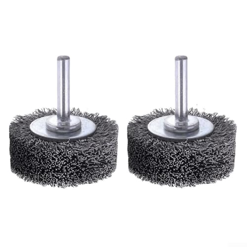 Filteilect Spazzola rotante in filo di acciaio inossidabile da 50 mm per smerigliatrice e trapano con gambo da 6 mm, design parallelo in filo di acciaio per intaglio del legno, rimozione della ruggine