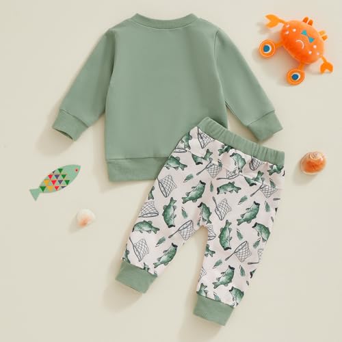 Toddler Baby Boy Fall Outfit Animal Embroidery Sweatshirt Long Pants Set Casual 2Pcs Hunting Outfit3