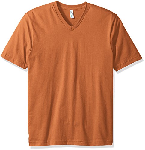 American Apparel Men's Organic Fine Jersey Short Sleeve Classic V-Neck T-Shirt, Cedar, Medium