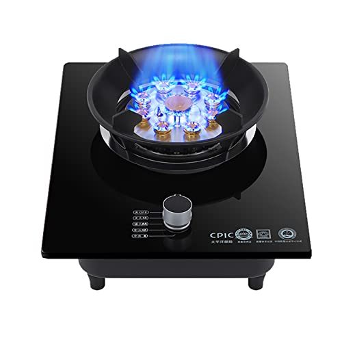 Aouoeeo Placa de Gas, Encimera de Gas, Cocina de Gas de 33 cm con Quemador, empotrada, con Rejilla de Hierro Fundido y protección contra Fallos de Llama.