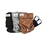 Pet Parents® Washable Dog Diapers (3pack) + Extendrs® of Durable Doggie Diapers, Premium Dog Diapers Female (X-Small, Natural)