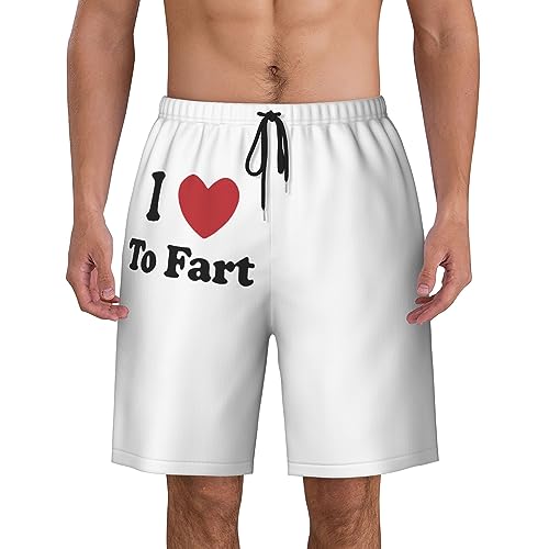 I Love to Fart Mens Swim Trunks Quick Dry Swim Shorts Swimwear Bathing Suits with Pockets