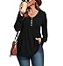 OFEEFAN Womens Tops Winter Clothing for Womens Sweaters V Neck Shirts Plus Size Tops Fall Fashion Deal Thermal Fleece Tops Xl Black