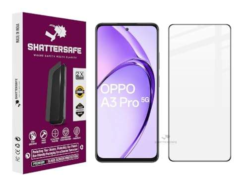 Image of Oleophobic Tempered Glass Screen Protector Compatible For Oppo A3 Pro 5G [Pack of 1]. Edge To Edge Full Screen Protection With Easy Installation Kit & Case Friendly Fit.