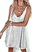 MIYIEONZ Women Sequin Sexy V Neck Shift Dress Sparkly Glitter Sleeveless Short Flowy Loose Party Night Out Club Dress Silver