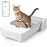 Meowant Automatic Litter Box, Self Cleaning Cat Litter Box with App Control, Open Top Cat Box for Multi Cats, Works with Clumping Litter, Anti Pinch Safety Feature, Dual Rake, Odor Control