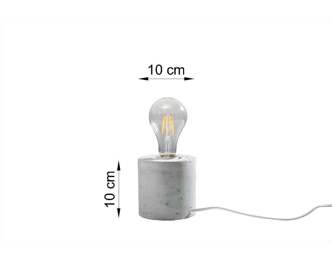 SOLLUX lighting Lampada da tavolo SALGADO concreta L: 10, B: 10, H: 10, con interruttore E27