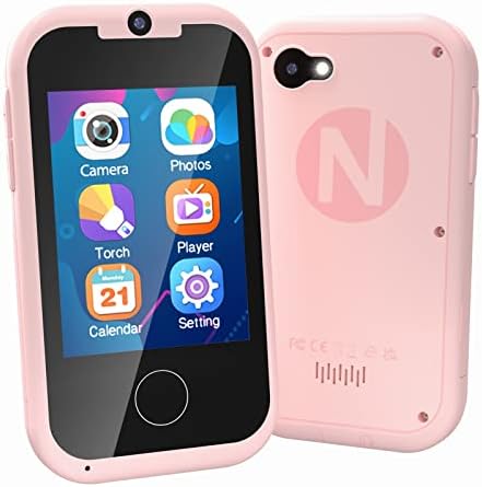 Lizzbey Kids Phone Toddler Toys for Girls Age 3-6,Christmas Birthday Gifts for Girls Age 3-6,Portable Touchscreen Learning Toy for 3 4 5 6 Year Old Girl with Camera SD Card-Pink