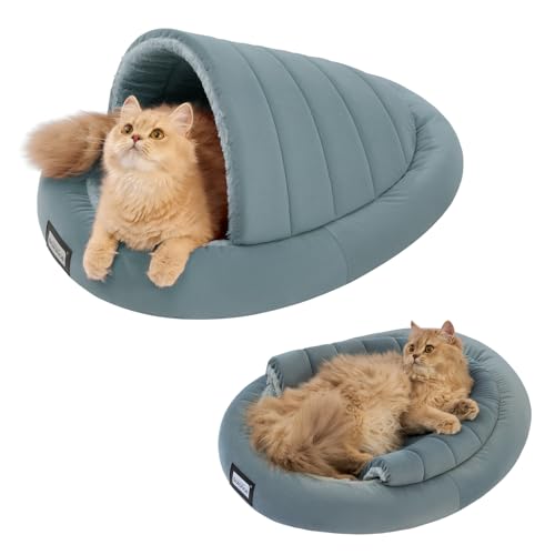 BALANCE Caverna para cama de gato 2 em 1 para gatinhos e cães pequenos, barracas para gatos internos