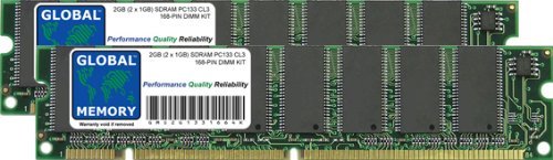 Velocità: PC133 (133MHz) GLOBAL MEMORY 2 GB (2 x 1 GB) PC133 133 MHz 168-PIN SDRAM DIMM Memory RAM Kit per PC Desktop/schede Madri