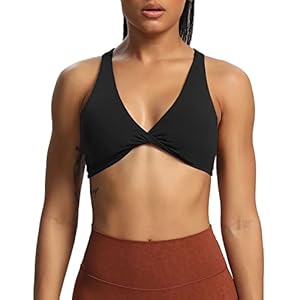 Aoxjox Women’s Workout Sports Bras Fitness Backless Padded Satara Low Impact Bra Yoga Crop Tank Top