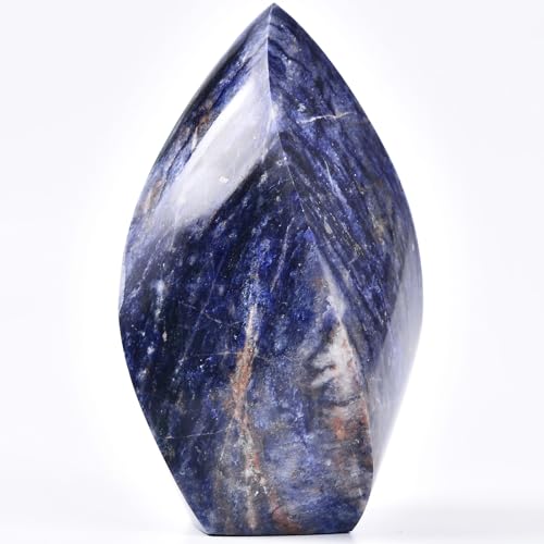 JIC Gem Sodalite Large Crystals Natural Healing Crystal Point Obelisk Tower S...