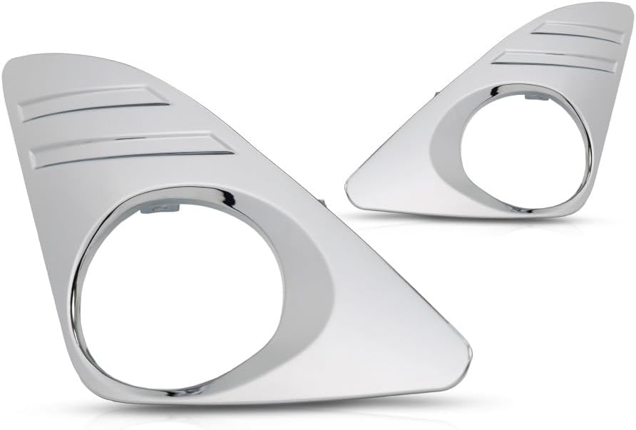 KarParts360 For Toyota Camry 2012 2013 2014 Fog Light Cover Driver And Passenger Side | Pair | Front | Chrome | With Fog Light Holes | XLE Model | For TO1038148, TO1039148 | 5212806310, 5212706310