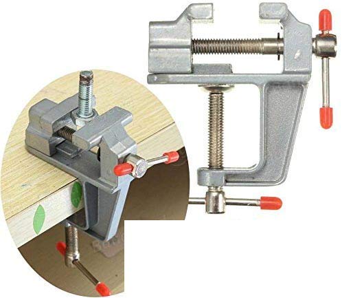 Image of Diy Crafts 1x Holder Gadget Aluminium Miniature Small Clamp Table Bench Vise Tool for Portable Indoor Outdoor, # 2, Pack of 1 Pc (Multicolor)