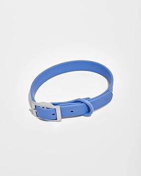 Wild One Dog Collar, Easy-Clean, All Weather Flex-Poly Strap with Metal, Durable, Dirt and Odor Resistant Moonstone, S