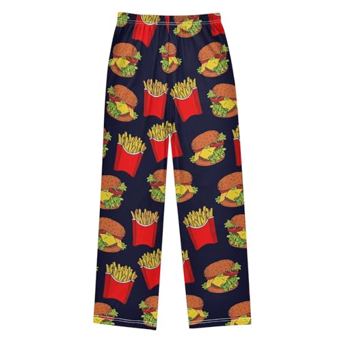 Fast Foods Boys Pants Boys Athletic Pants Long Pant for Boywith Pockets Wide-Leg Size 6-14Y2