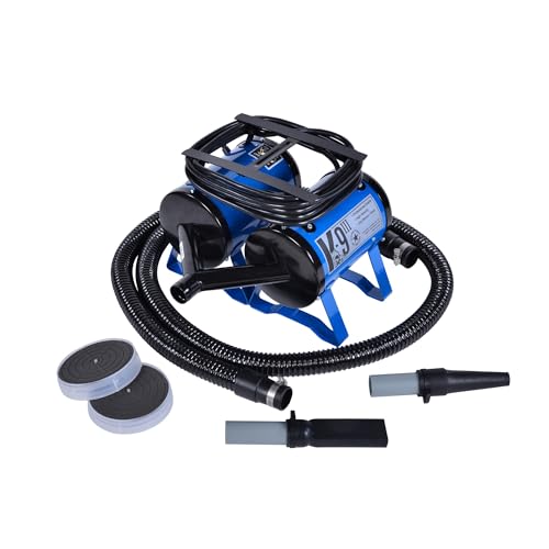 Electric Cleaner Company K9 III Dog Blow Dryer - High Power Grooming Dryer, Heavy Duty, 10' Hose, Deshedding, Metallic Blue