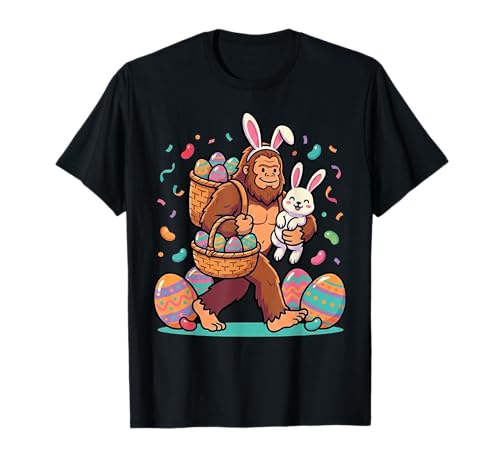 Funny Easter Bigfoot Sasquatch Bunny Rabbit Egg Hunting T-Shirt