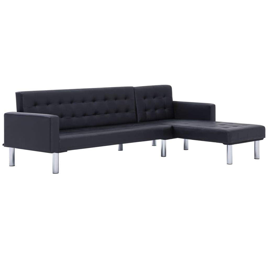 Buy LShaped Sofa Bed Faux Leather Convertible Sectional Sofa Couch L Shaped Sofa Couch