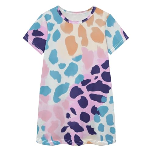 Vestidos de algodón con estampado de bloques coloridos y suaves costuras infantiles