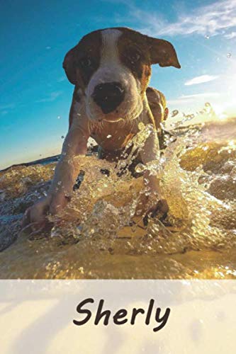 Sherly: Personalisiertes blanko Notizbuch / Malbuch mit Namen: Sherly - individuelles Namensbuch mit Hunde Motiv | perfekt als Geschenkidee