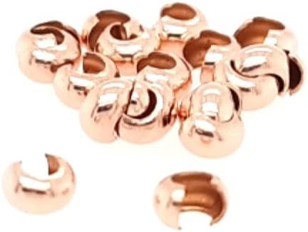 20pcs 14/20 Rose Gold-Filled Open Crimp Bead Covers, 3MM, by CRAFT WIRE - Image 6