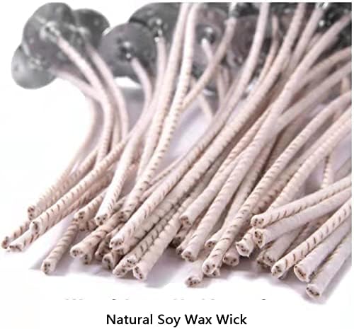 Miniatura 5 de 100 mechas ECO de 16 mechas para velas de soja, mechas ecológicas preabbed de 6 pulgadas para hacer velas, CD 22 mecha gruesa de vela con base