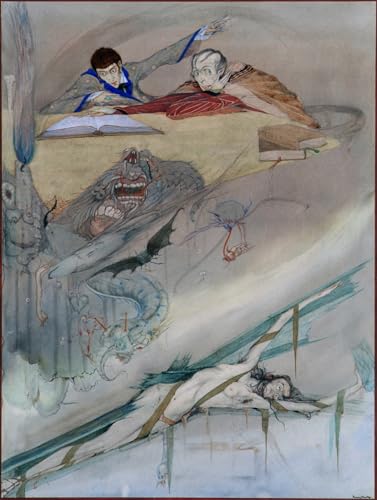 Lienzo de Harry Clarke para decorar tu salón: cuadro de La caída de la casa Usher de 60x90cm