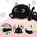 MaoGoLan Black Cat Plush Body Pillow, 44'' Giant Glow in The Dark Cat Stuffed Animal Toy for Girl Boy Kid, Big Cute Kitten Plush Throw Pillow for Birthday Gift, Baby Shower Party Favor Decor