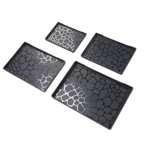 Plateau de service en plastique noir rectangulaire multifonctions - 6