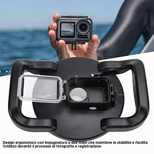 Custodia Subacquea Impermeabile per Fotocamera, Custodia con Doppia Impugnatura Stabilizzante e Pulsante di Scatto, per Fotografia Subacquea