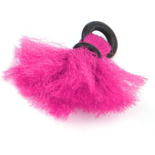 MOPFOL 12PCS Yarn Fly Fishing Strike Indicators – High Visibility Hand-Tied Floats with Rubber O-Rings for Nymph & Dry Fly Fishing(Pink)