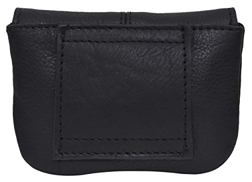 Gusti Bauchtasche Leder Damen Herren – Gürteltasche Schwarz für Reisen, Festival, Alltag – Vintage Hüfttasche mit Portemonnaie-Fach und zeitlosem Design