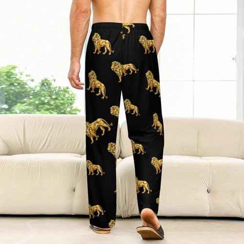 Golden Lion Men's Pajama Pants Lightweight Pjs Bottoms Sleep Lounge Pant with Pocket Drawstring2