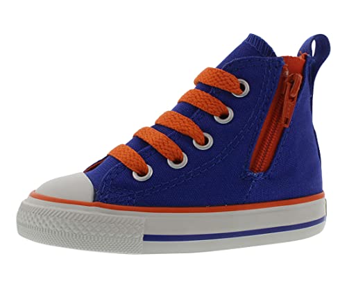 Converse Chuck Taylor Side Zip Hi Infant/Toddler Shoes Size 3, Color: Blue/Oramge