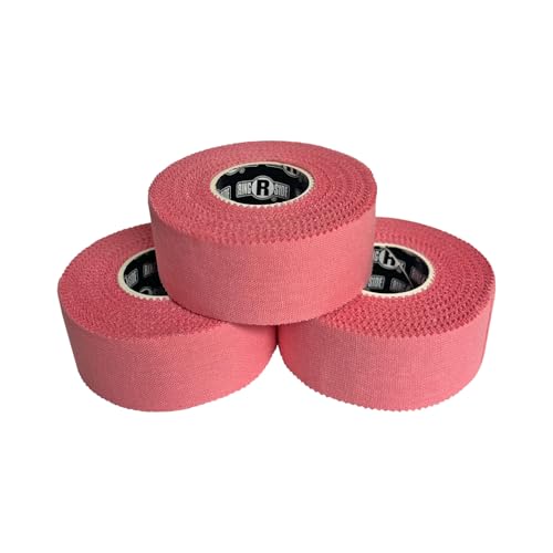 Image of Ringside 1 inch Athletic Trainers Tape, Cotton Kinesiology Tape for Combat Sports, Adhesive, 30 Foot Rolls, Light Pink, 3 Pack