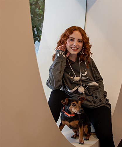 Alyc Unisex Hoodies Pet Holder Cat Dog Kangaroo Pouch Carries Pullover With Cat Printing Sweatshirt (Dark Grey, Xl) #TOP2