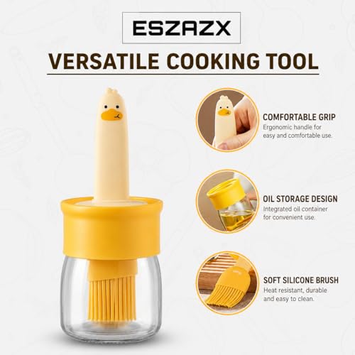 Image of Plastic Oil Dispenser Bottle with Silicone Brush, 200ML Leakproof Kitchen Oil Jar for Cooking, BBQ, Baking & Air Fryer