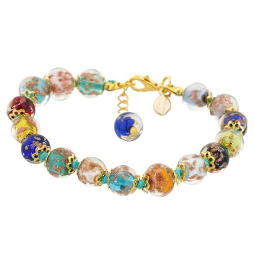 Glass Of Venice Murano Glass Bracelet Italian Multicolor Sommerso Sparkling Beads Handmade Blown Glass - Murano Glass Bracelets for Women2