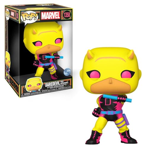 Funko Pop! Jumbo: Marvel - Daredevil - (YLwith RD) - Luz Ultravioleta - Marvel Comics - Cómics Marvel - Figura de Vinilo Coleccionable - Idea de Regalo- Mercancia Oficial - Comic Books Fans