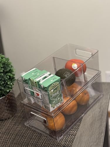 3.7QT Refrigerator Fridge Organizers Storage Bin with Pull-out Drawer,2 Pcs - image 4