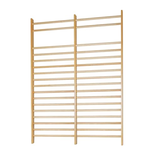 Sport-Thieme Sprossenwand Doppelfeld | DIN EN 12346 Zertifiziert | Ideale Griff-Sicherheit | Esche | Holz-Natur | Inkl. Montagematerial | Max. 190 kg Belastbarkeit | 200 cm