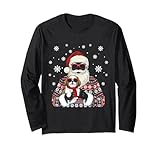 schnauzer dog and santa merry christmas brutto natale maglia a manica