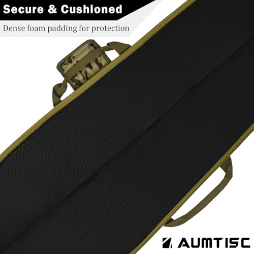 AUMTISC Maleta Rifle Escopeta, Estuche Transporte Armas Largas, Caza Tiro, Espuma Acolchada (Camo, 52inch-132cm) - imagen 4
